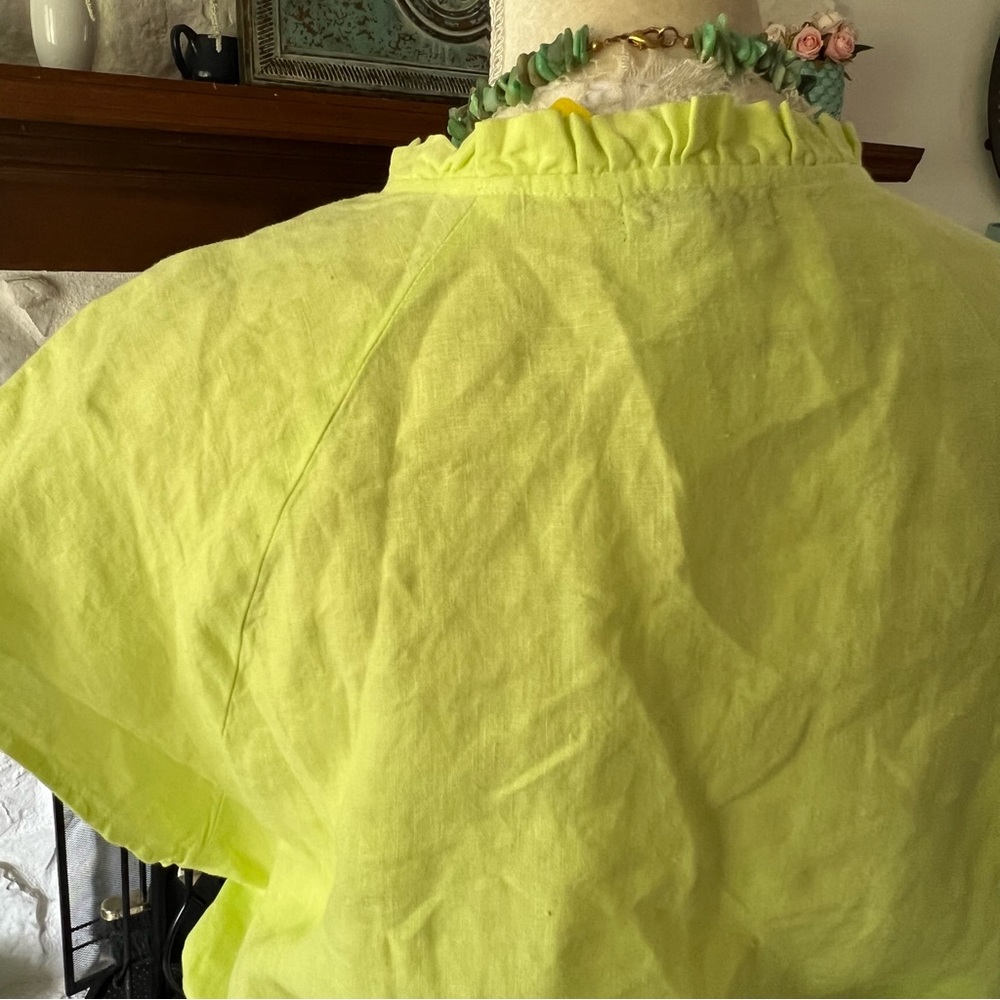 S’EDGE sundress lime green 100% French linen size xl NWT - Picture 5 of 11